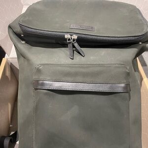 Carl Friedrik  leather Olive Backpack